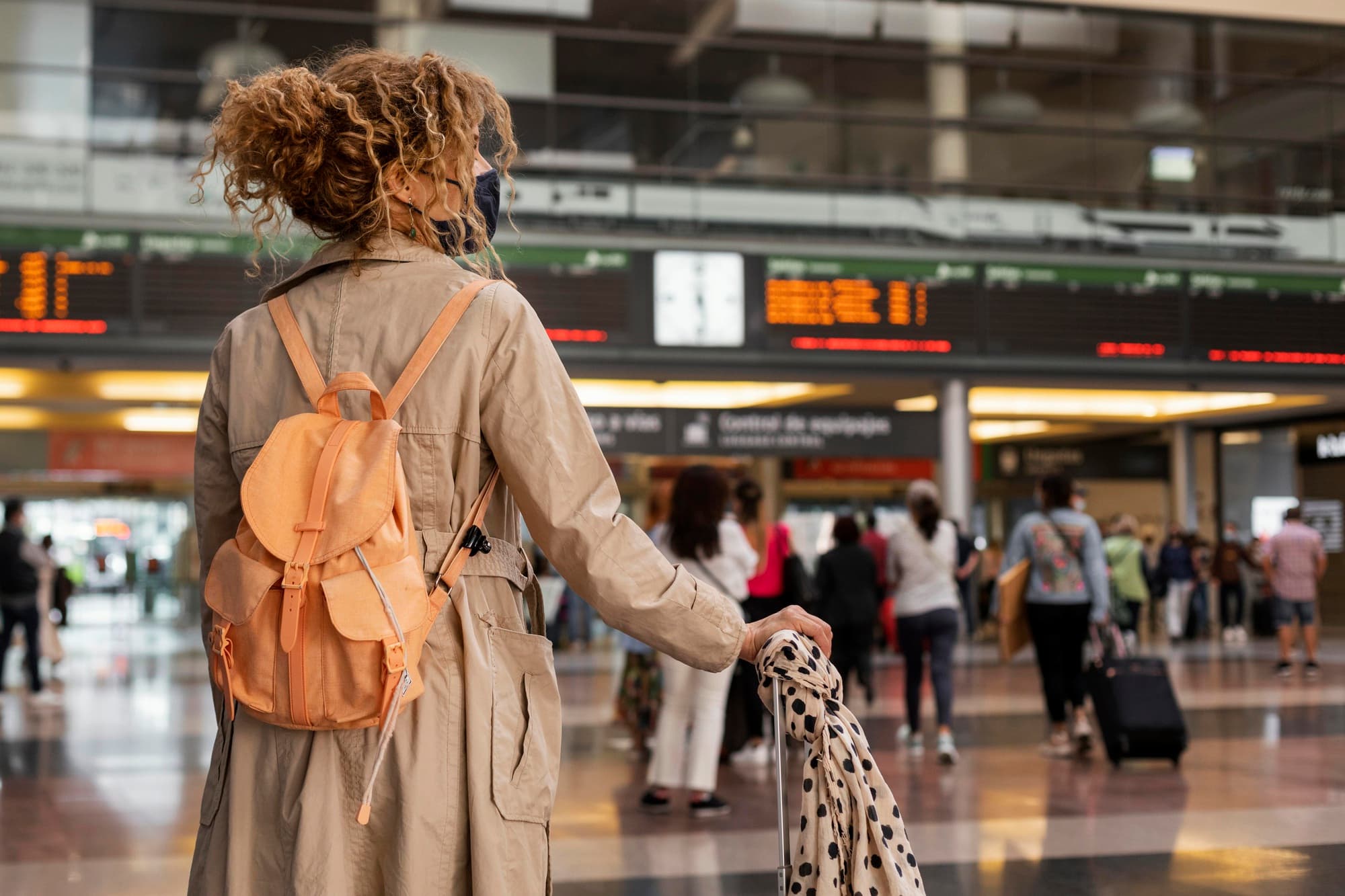 woman with ticket